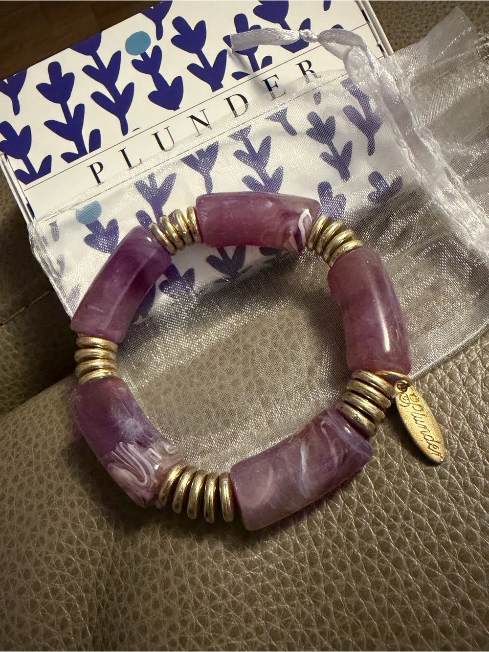 Plunder Purple Stone Stretch Bracelet